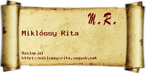 Miklóssy Rita névjegykártya